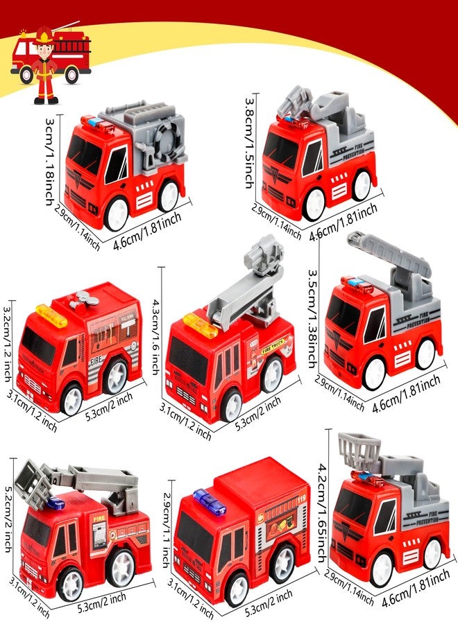 Conagel 40 Pcs Mini Pullback Fire Truck Toy Plastic Pull Back Firetrucks Toy Bulk Small Fire and Emergency Toy Trucks Set for Kids Firefighter Birthday Party Supplies, 8 Styles - Image 2